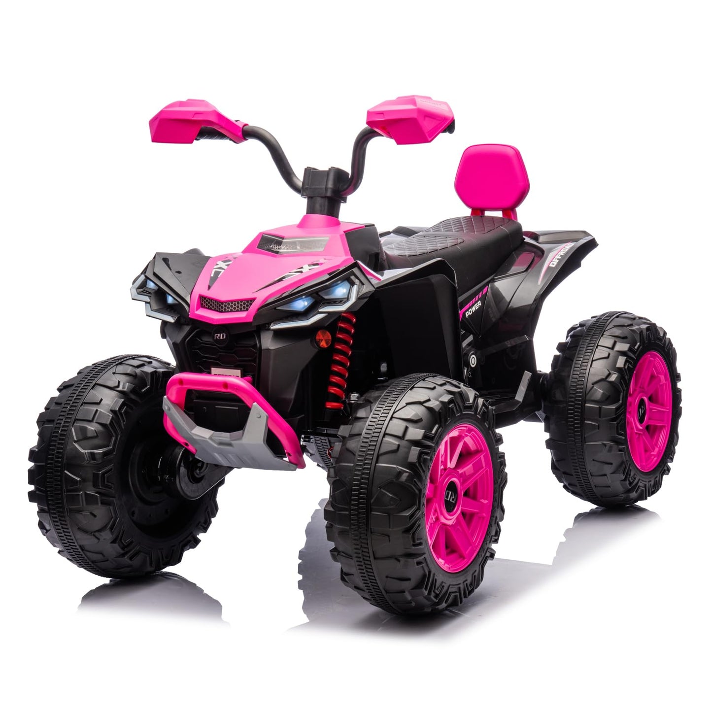 Garvee Ride - P Series: 24V 2-Seater Ride On ATV for Kids - 4-Wheel Battery Powered, High/Low Speed Modes, LED Lights, Music & Horn, Durable Wear-Resistant Wheels, Safe Non-Toxic Material, Outdoor Adventure - Pink