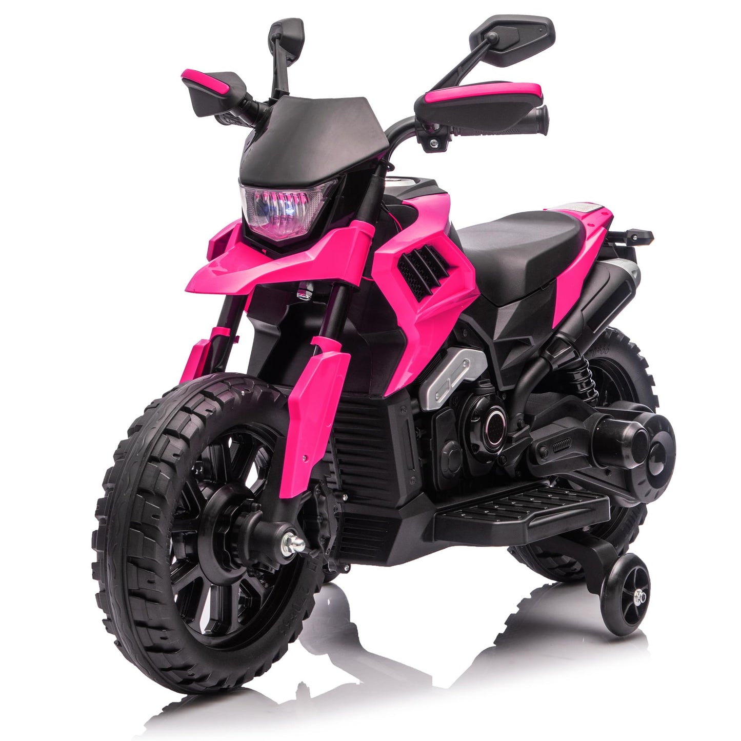 Garvee 6V Kids Electric Motorcycle with Training Wheels, Adjustable Speed 2-5 MPH, Durable Battery-Powered Ride-On Bike, Headlight & Music, Safe for Toddlers Outdoor Play