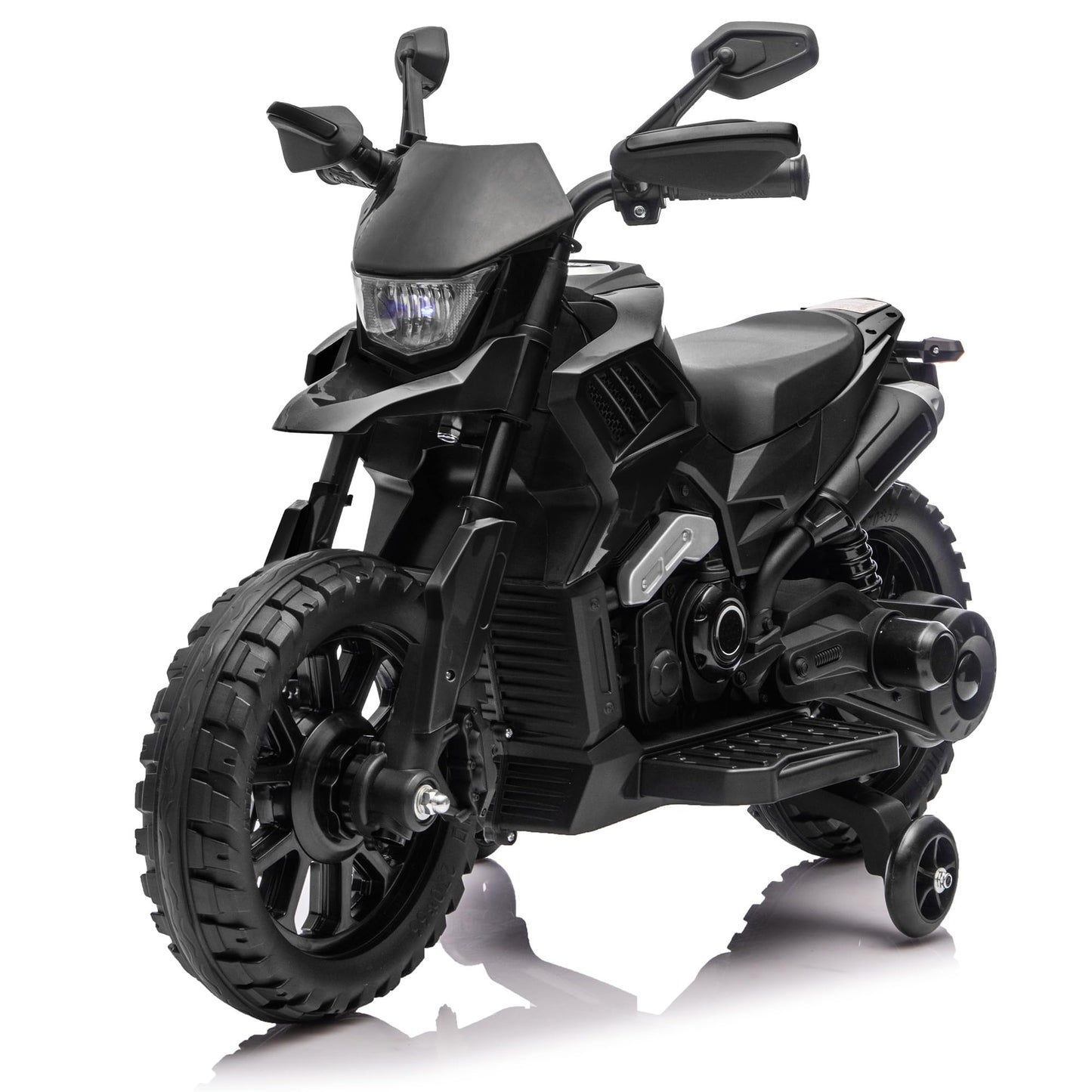 Garvee 6V Kids Electric Motorcycle with Training Wheels, Adjustable Speed 2-5 MPH, Durable Battery-Powered Ride-On Bike, Headlight & Music, Safe for Toddlers Outdoor Play