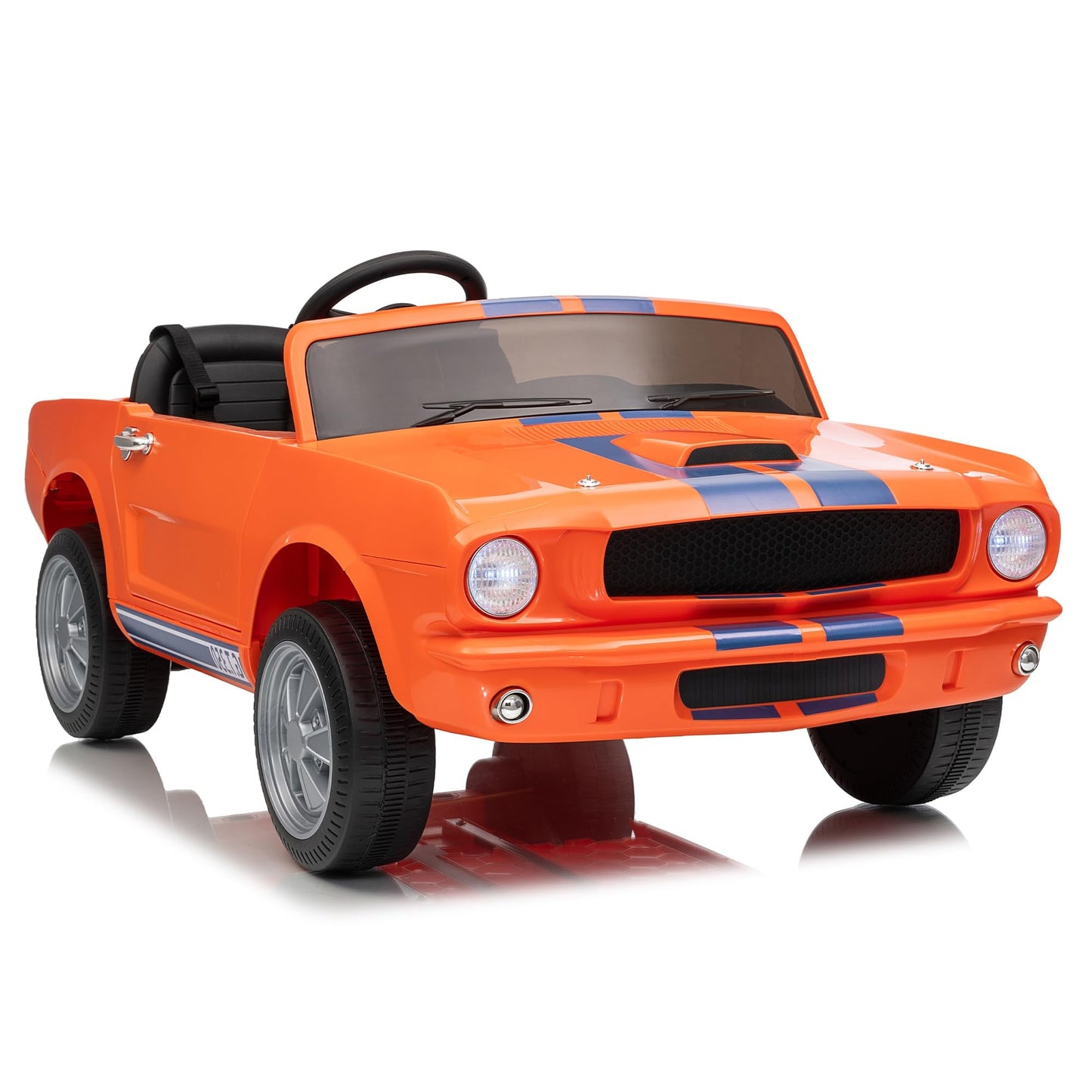Garvee Ride - P Series: 24V Ride On Licensed Shelby GT350 Electric Car 2-Seater with Remote Control, Safety Belt, LED Lights, Wide Seat for Toddlers Outdoor Play