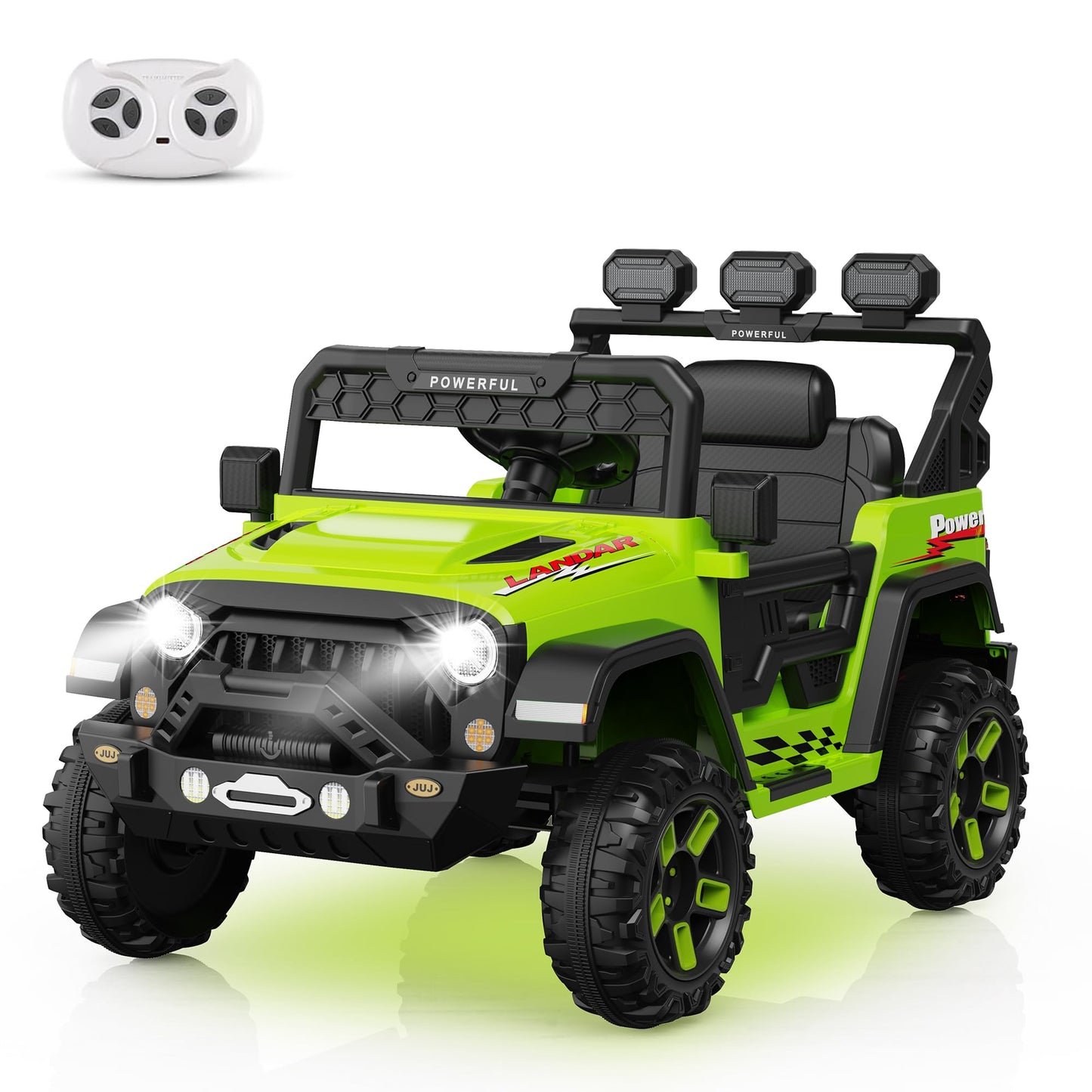 Garvee Ride - P Series: 3-6, Ride on Car with 2.4G Remote Control, 12V Battery Powered Electric Car for kids with 3 Adjustable Speeds, Soft Start, Battery Display, Music (Green)