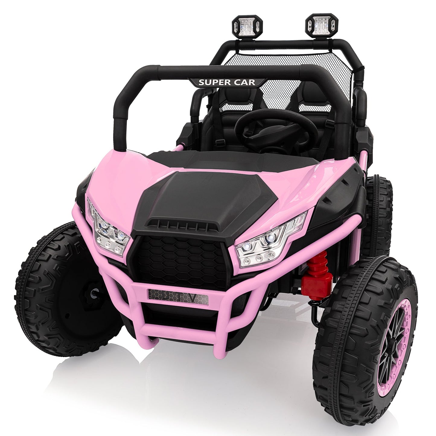Garvee Ride - P Series: 2 Seater 24V Ride On Car,Electric Vehicle Utv Car for Kids,400W Motors Electric Truck With Remote,4.5MPH Max Speed,Four-Wheel Suspension，Music，Best Gift for Kids,Pink