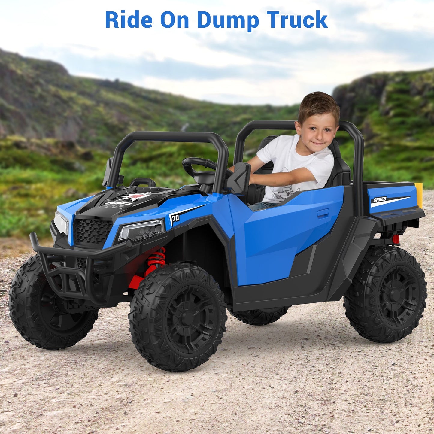 Garvee Ride - P Series: 24V Ride On Dump Truck for Big Kids, 4x4 Electric Car with Remote Control, Shovel, Bluetooth & Music, 24v Ride On Toys, Truck Car, Kids Electric Ride