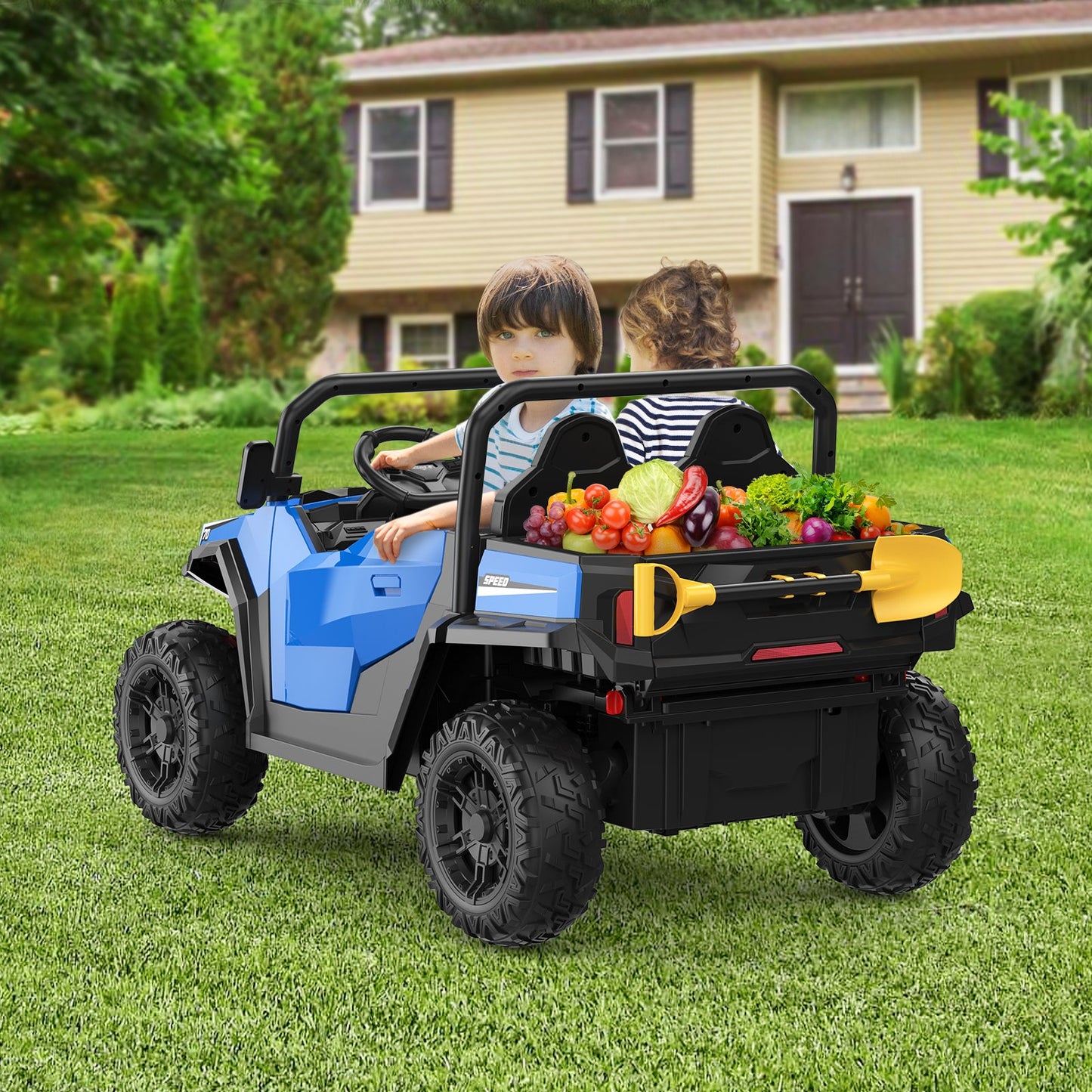 Garvee Ride - P Series: 24V Ride On Dump Truck for Big Kids, 4x4 Electric Car with Remote Control, Shovel, Bluetooth & Music, 24v Ride On Toys, Truck Car, Kids Electric Ride