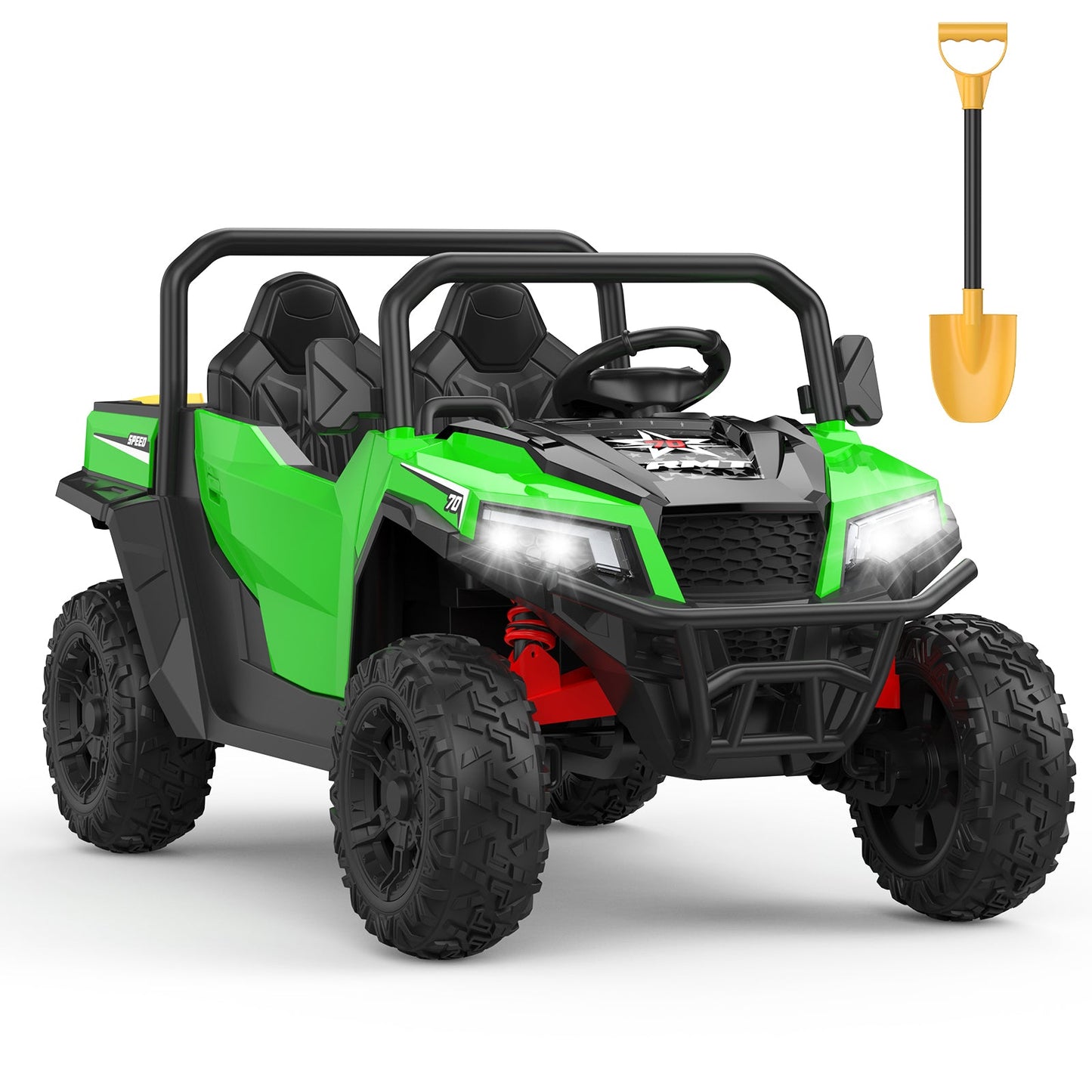 Garvee Ride - P Series: 24V Ride On Dump Truck for Big Kids, 4x4 Electric Car with Remote Control, Shovel, Bluetooth & Music, 24v Ride On Toys, Truck Car, Kids Electric Ride