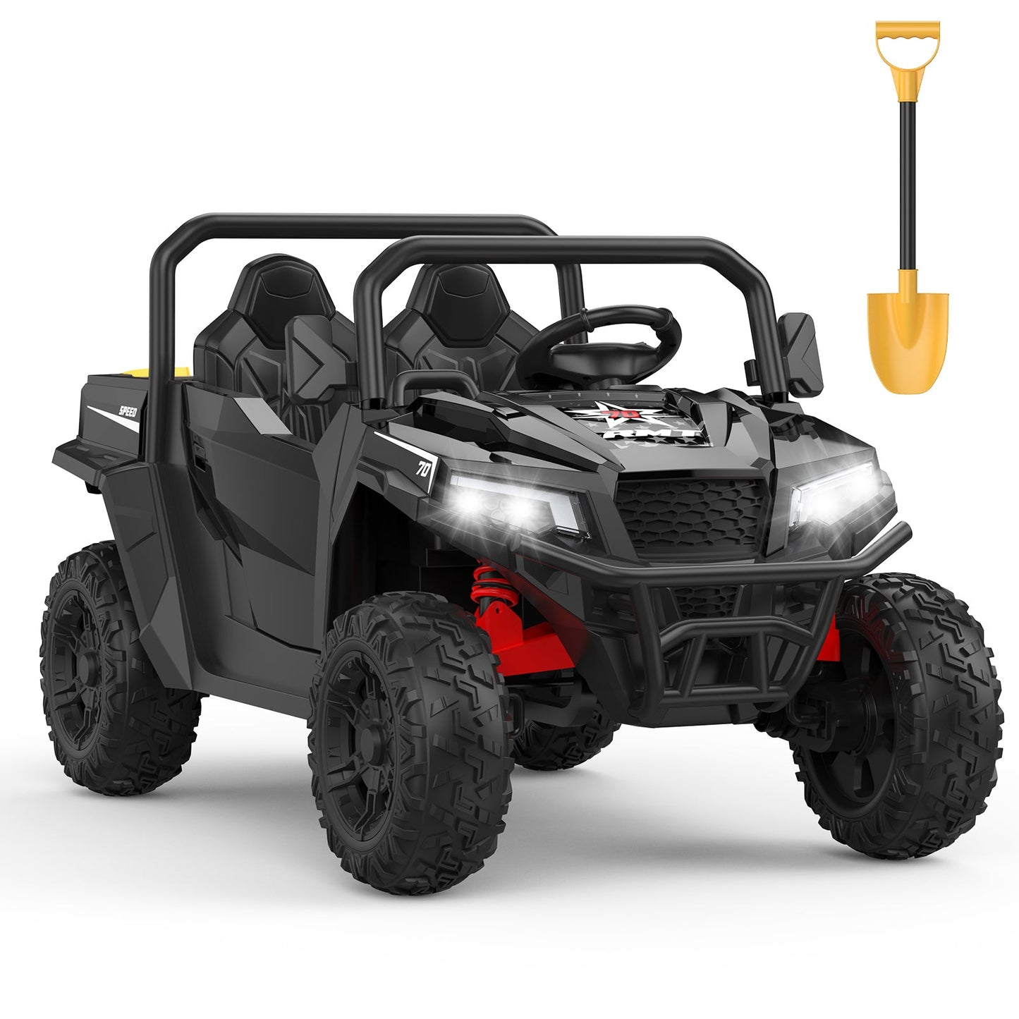 Garvee Ride - P Series: 24V Ride On Dump Truck for Big Kids, 4x4 Electric Car with Remote Control, Shovel, Bluetooth & Music, 24v Ride On Toys, Truck Car, Kids Electric Ride