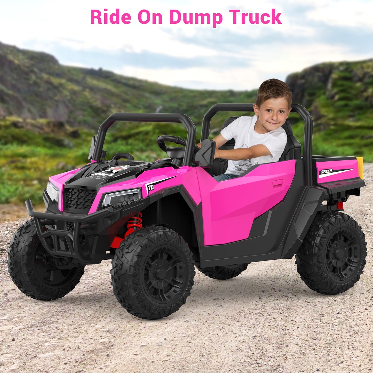 Garvee Ride - P Series: 24V Ride On Dump Truck for Big Kids, 4x4 Electric Car with Remote Control, Shovel, Bluetooth & Music, 24v Ride On Toys, Truck Car, Kids Electric Ride
