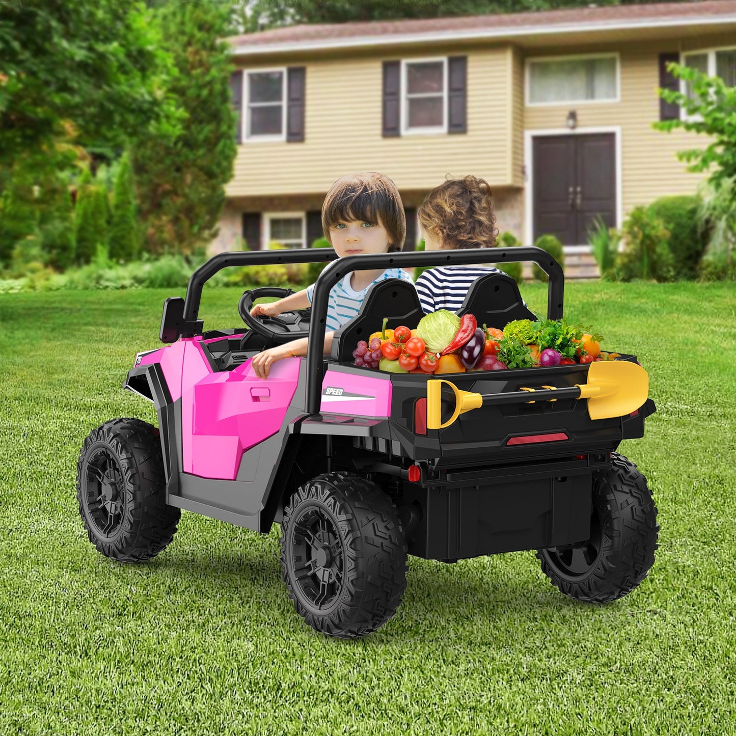 Garvee Ride - P Series: 24V Ride On Dump Truck for Big Kids, 4x4 Electric Car with Remote Control, Shovel, Bluetooth & Music, 24v Ride On Toys, Truck Car, Kids Electric Ride