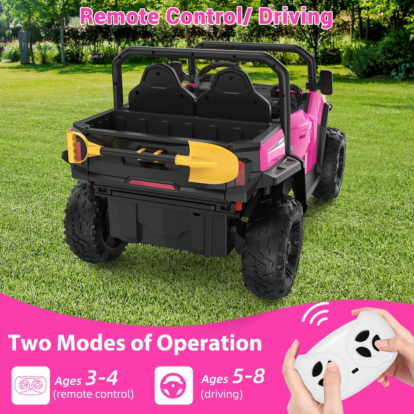 Garvee Ride - P Series: 24V Ride On Dump Truck for Big Kids, 4x4 Electric Car with Remote Control, Shovel, Bluetooth & Music, 24v Ride On Toys, Truck Car, Kids Electric Ride