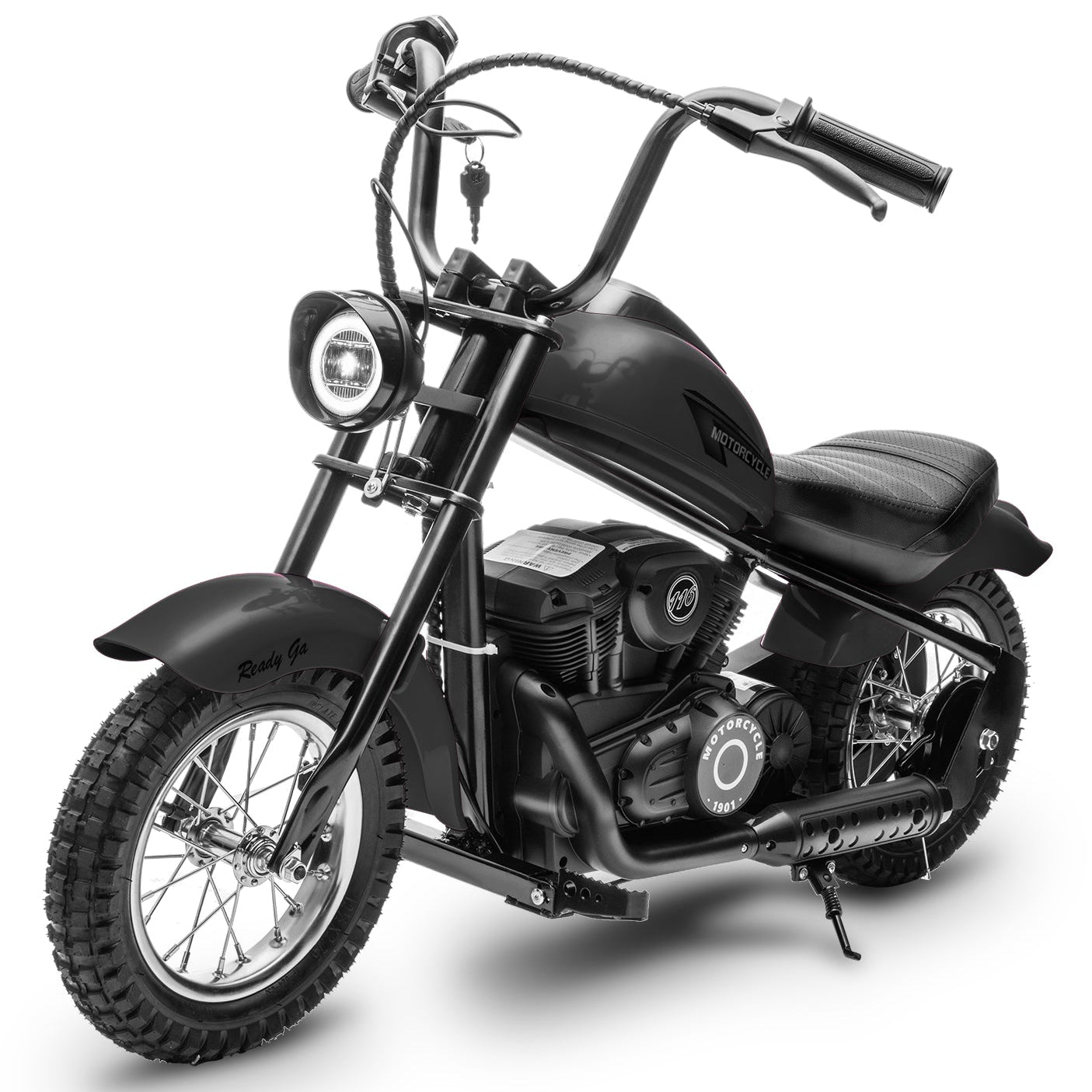 Garvee Ride - T Series: 24V Electric Dirt Bike, 2 Speed Max Up to 14 mph & 60 Minutes Continuous Ride on Toy Motorbike with Led Lights, Leather Seat, Handbrake for Big Kids Teen