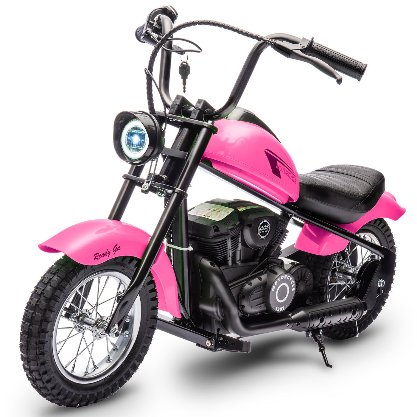 Garvee Ride - T Series: 24V Electric Dirt Bike, 2 Speed Max Up to 14 mph & 60 Minutes Continuous Ride on Toy Motorbike with Led Lights, Leather Seat, Handbrake for Big Kids Teen