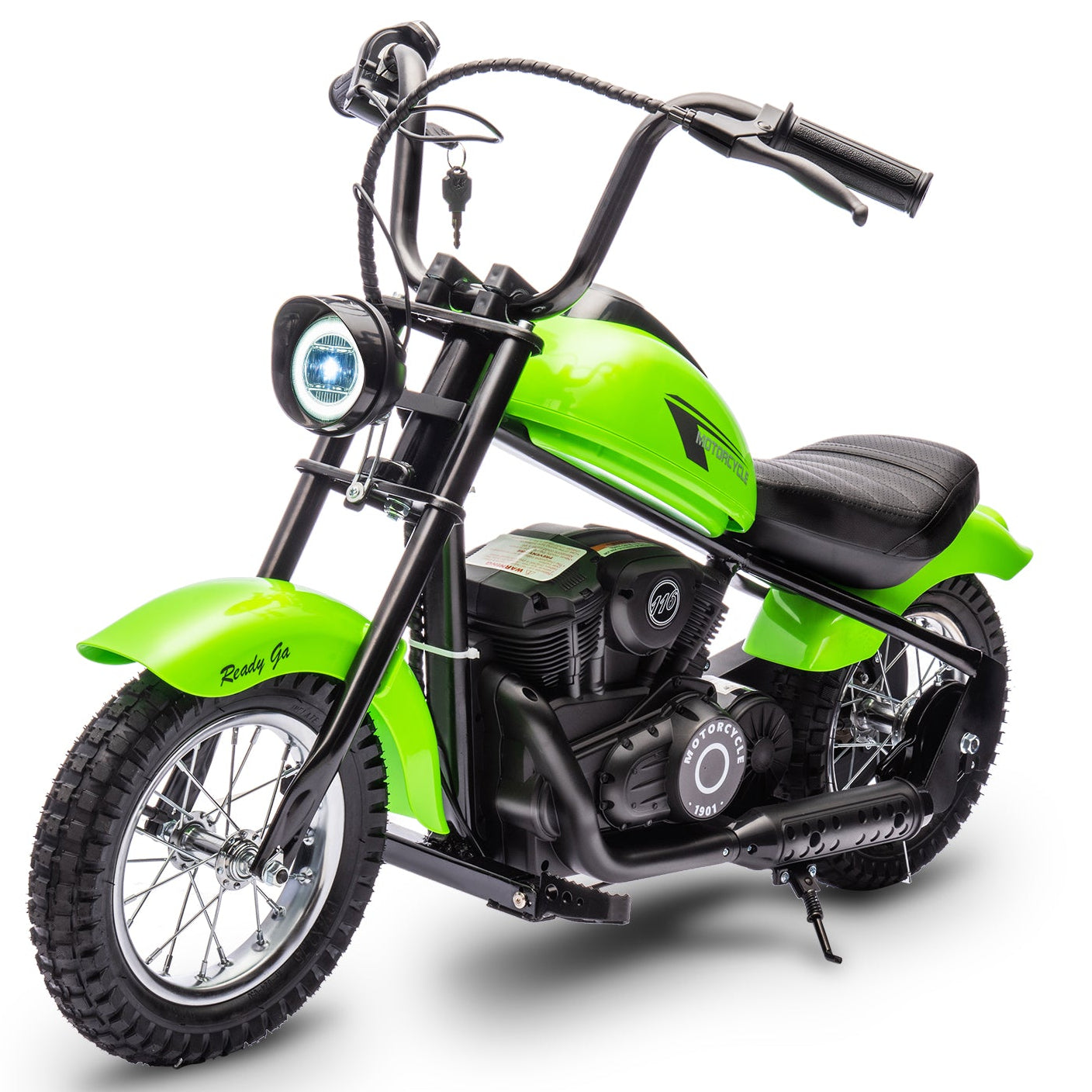 Garvee Ride - T Series: 24V Electric Dirt Bike, 2 Speed Max Up to 14 mph & 60 Minutes Continuous Ride on Toy Motorbike with Led Lights, Leather Seat, Handbrake for Big Kids Teen