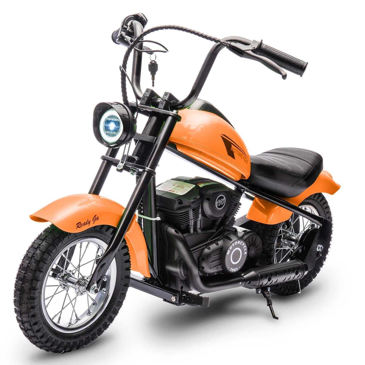 Garvee Ride - T Series: 24V Electric Dirt Bike, 2 Speed Max Up to 14 mph & 60 Minutes Continuous Ride on Toy Motorbike with Led Lights, Leather Seat, Handbrake for Big Kids Teen