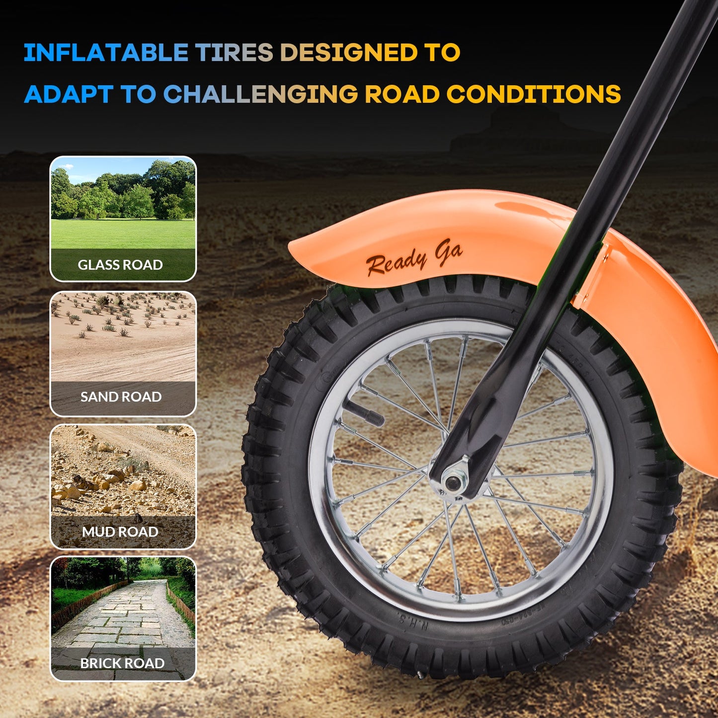 Garvee Ride - T Series: 24V Electric Dirt Bike, 2 Speed Max Up to 14 mph & 60 Minutes Continuous Ride on Toy Motorbike with Led Lights, Leather Seat, Handbrake for Big Kids Teen