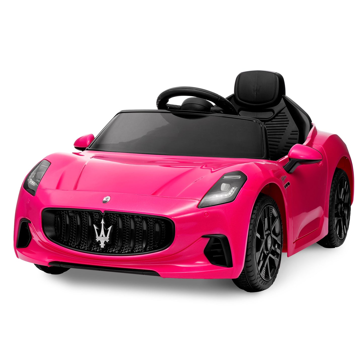 Garvee Ride - P Series: 12V Battery Powered Motorized Car for Kids with Remote Control, Spring Suspension, Double Doors, Bright Lights, 4 Wheel Electric Vehicle, Pink