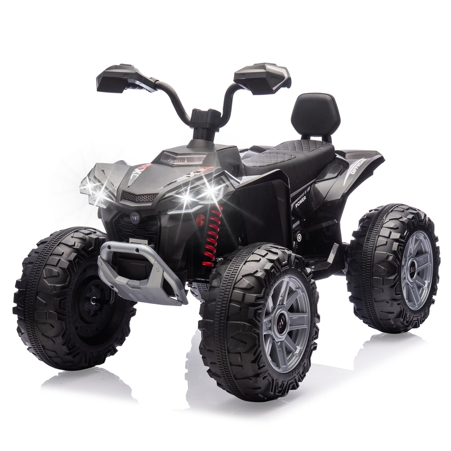 Garvee Ride - P Series: 24V 2-Seater Ride On ATV for Kids - 4-Wheel Battery Powered, High/Low Speed Modes, LED Lights, Music & Horn, Durable Wear-Resistant Wheels, Safe Non-Toxic Material, Outdoor Adventure - Black