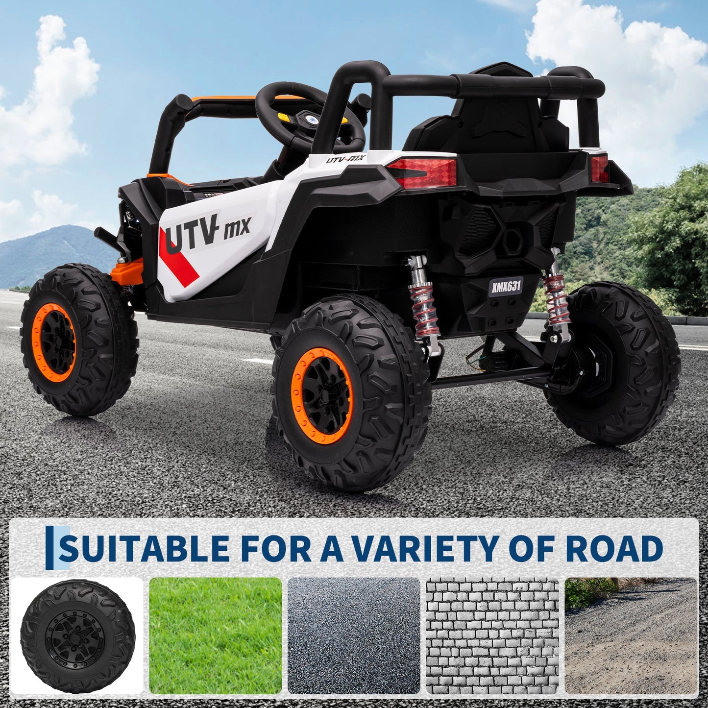 Garvee Ride - P Series: 12V UTV Buggy Electric Ride-on Car for Kids, 4WD/2WD, LED Lights, EVA Tires, Shock Absorbers, Remote Control, Outdoor Adventure