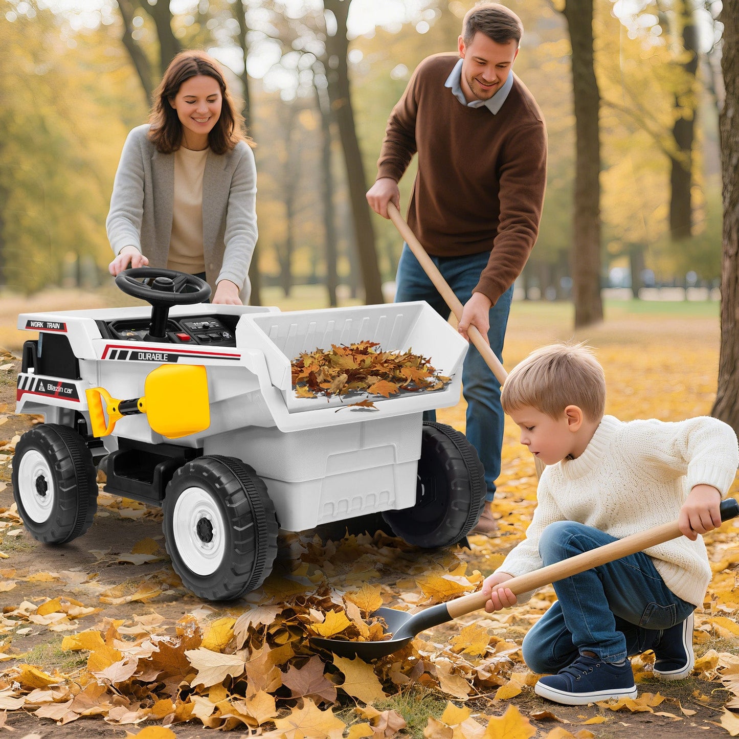 Garvee Ride - P Series: 12V Kids Ride On Dump Truck Electric Car Toy with Remote Control, Auto Dump Bed & Shovel, 12V Battery, LED Lights, Music, for Toddlers Outdoor Play