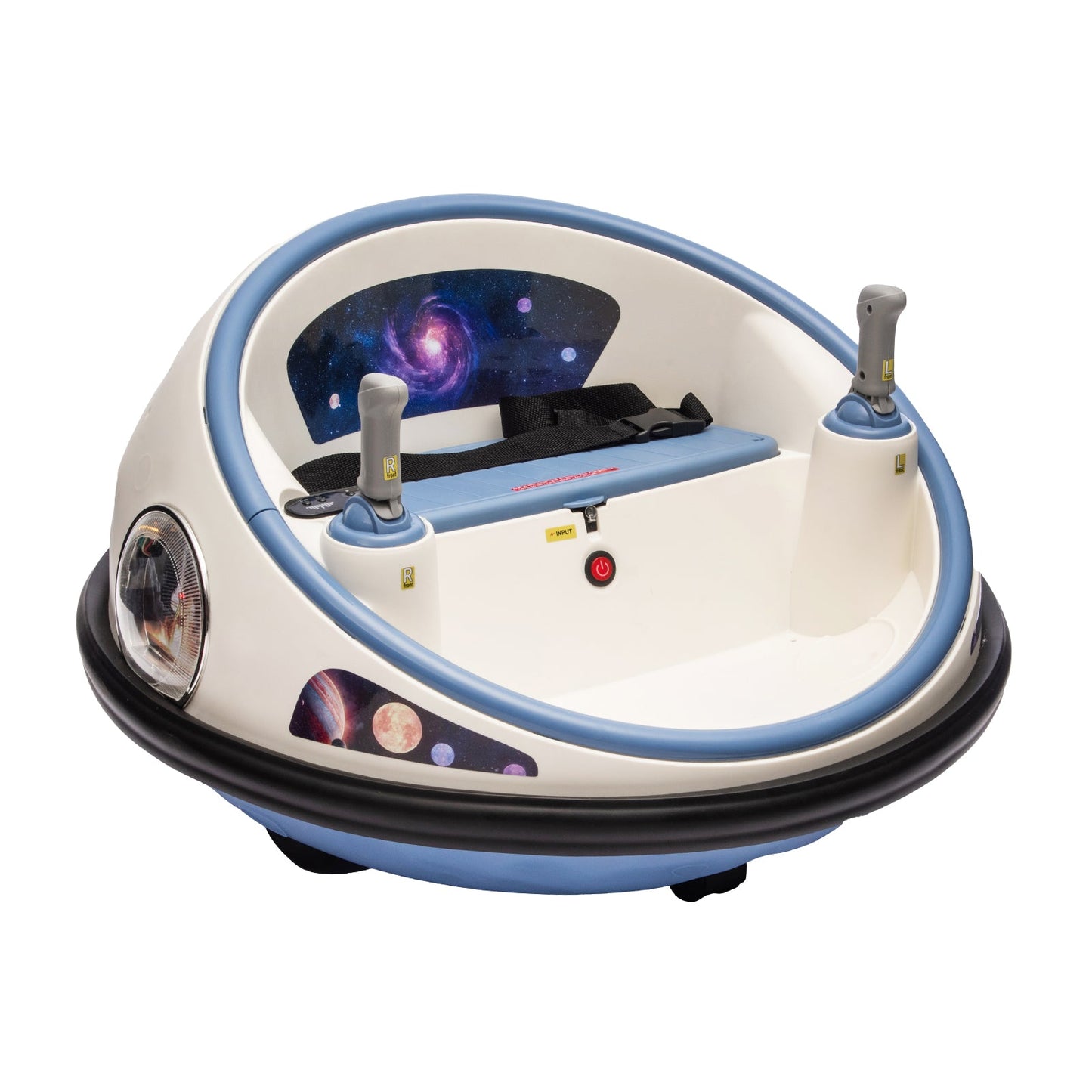 Garvee Ride B Series Kids Electric Bumper Car with Parent Remote Control, 360° Spinning, Music, Safety Belt, White, Toddlers 2-3 Years