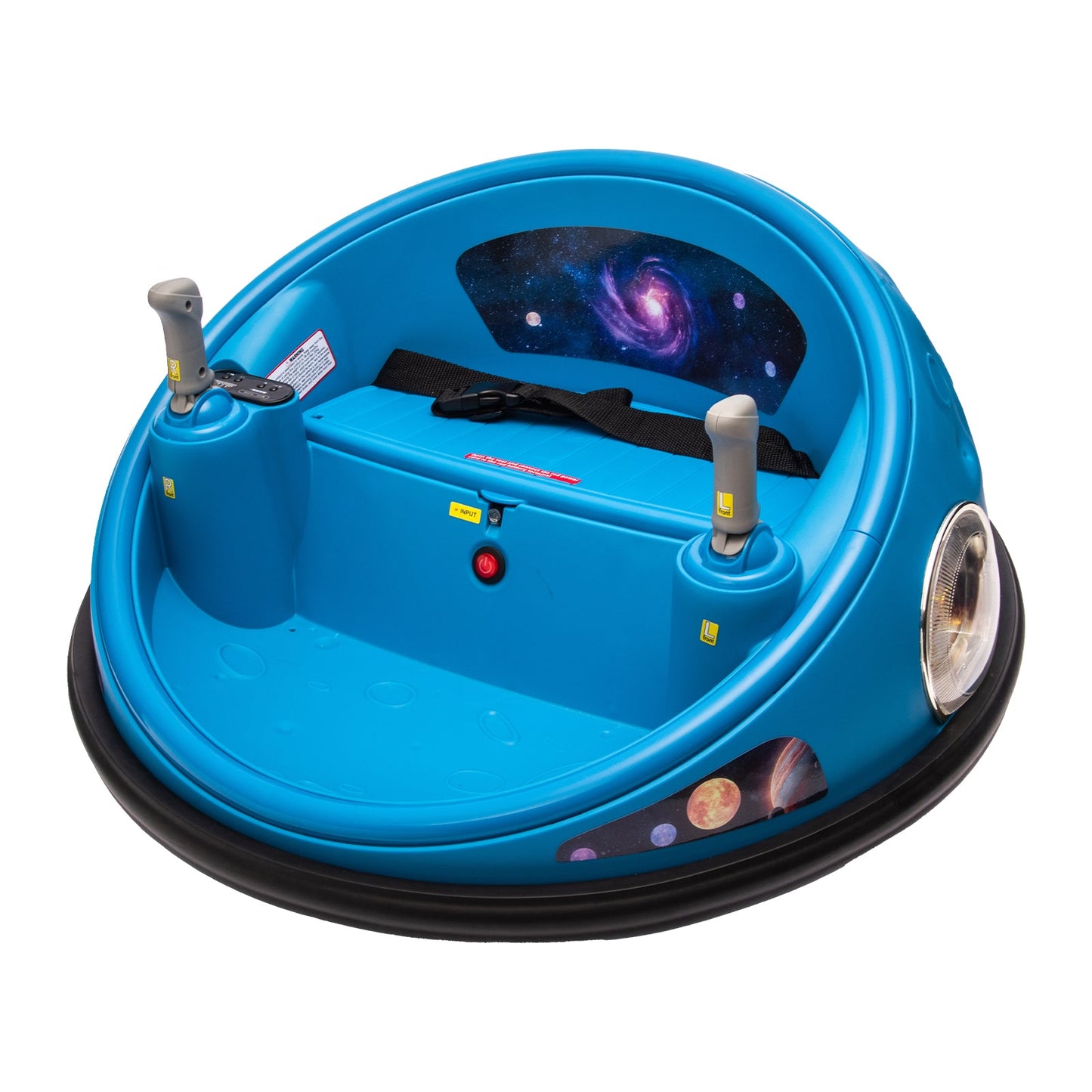Garvee Ride B Series 12V Kids Electric Bumper Car with Parent Remote Control, 360° Spinning, Music, 2 Speed Modes, Safety Belt, Blue for Toddlers 2-3 Years