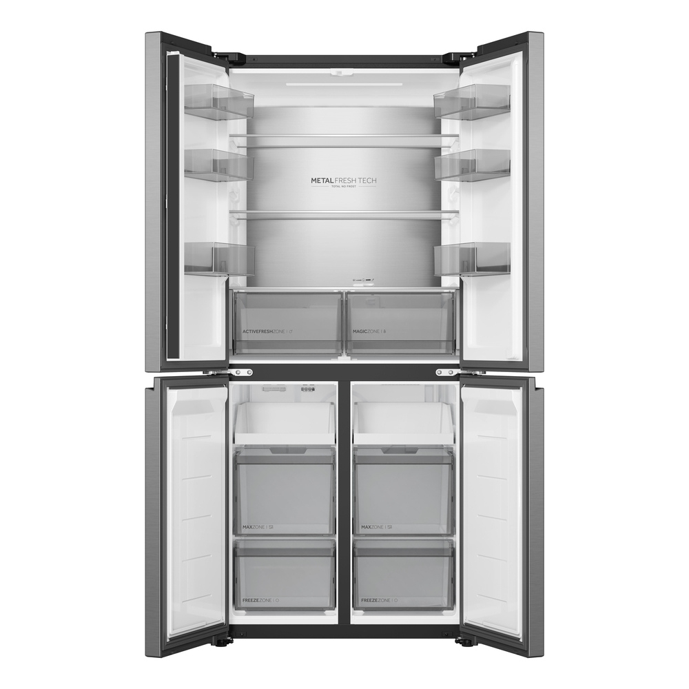 Haier HCR58S18DNMM 60/40 Freestanding Total No Frost American Style Fridge Freezer Inox