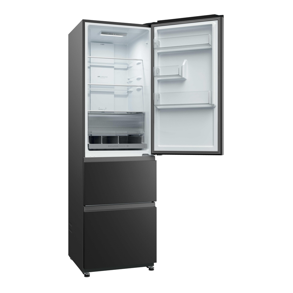 Haier HTR3518ENMTK 3D Series 3 60/40 Freestanding Frost Free Fridge Freezer Black