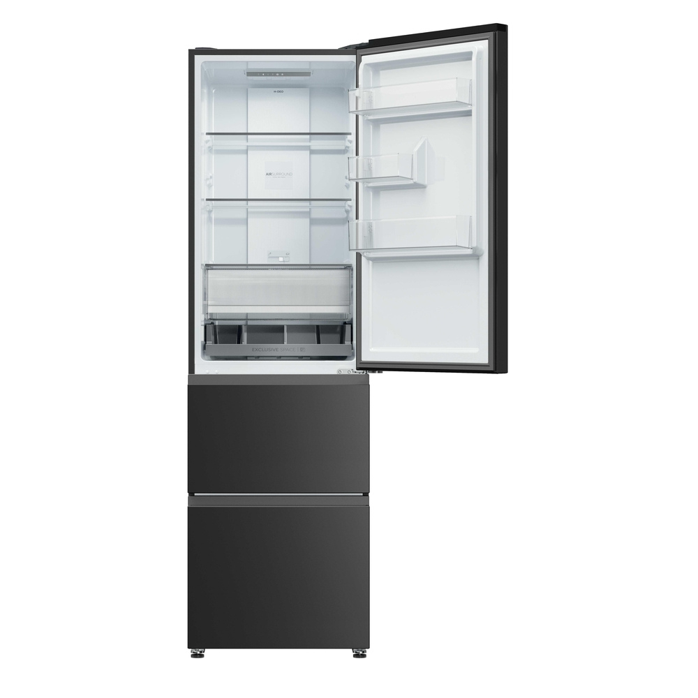 Haier HTR3518ENMTK 3D Series 3 60/40 Freestanding Frost Free Fridge Freezer Black