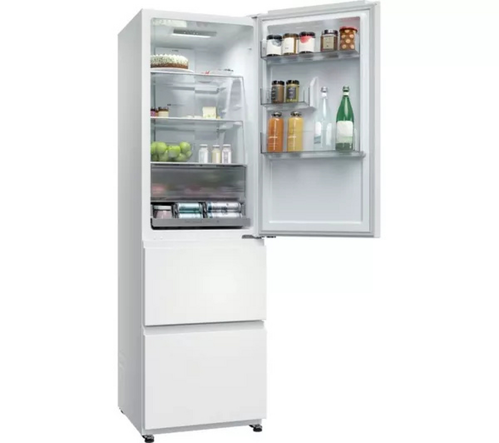 Haier HTR3518ENMWK 3D Series-3 60/40 Freestanding Total No Frost Fridge Freezer White