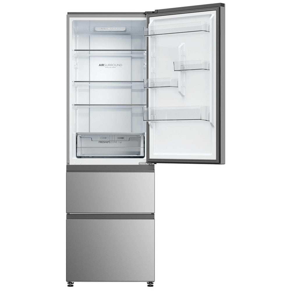 Haier HTR3618DNMM 60/40 Freestanding Total No Frost Fridge Freezer Inox