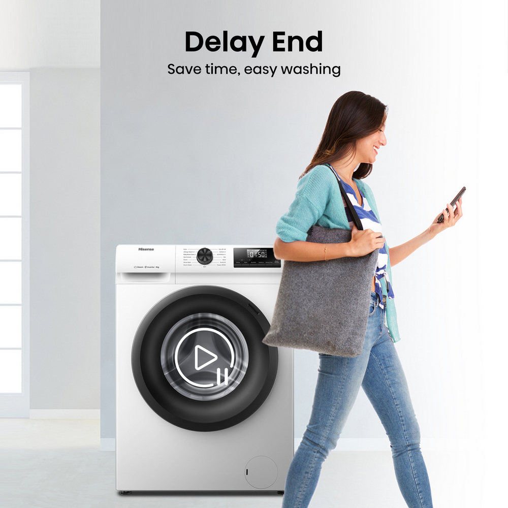 Hisense 1 Series WF1Q8041BW 8kg 1400 Spin Freestanding Steam Washing Machine White