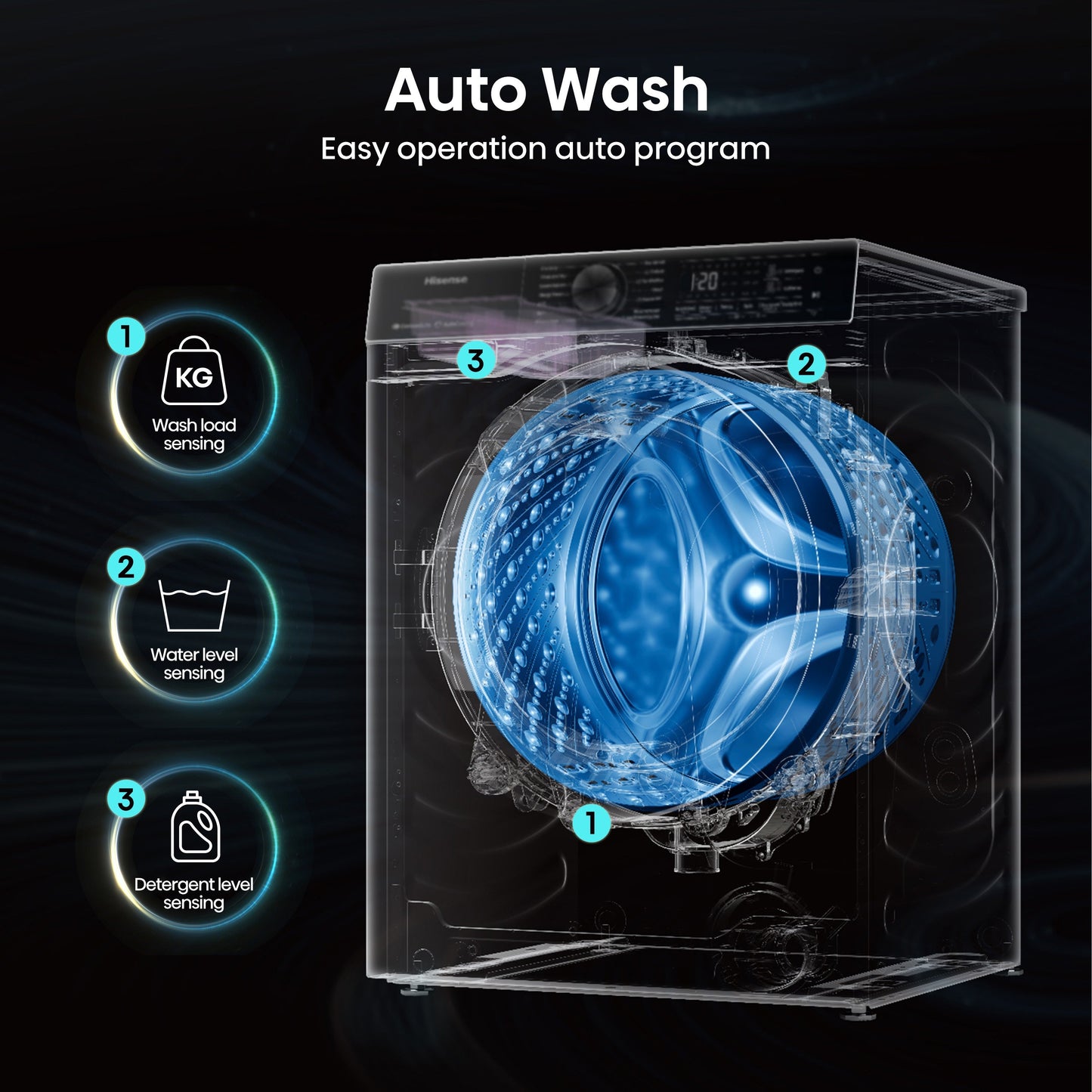 Hisense 1Q Series WF1Q1041BW 10kg 1400 Spin Front Load Washing Machine White - A Rated
