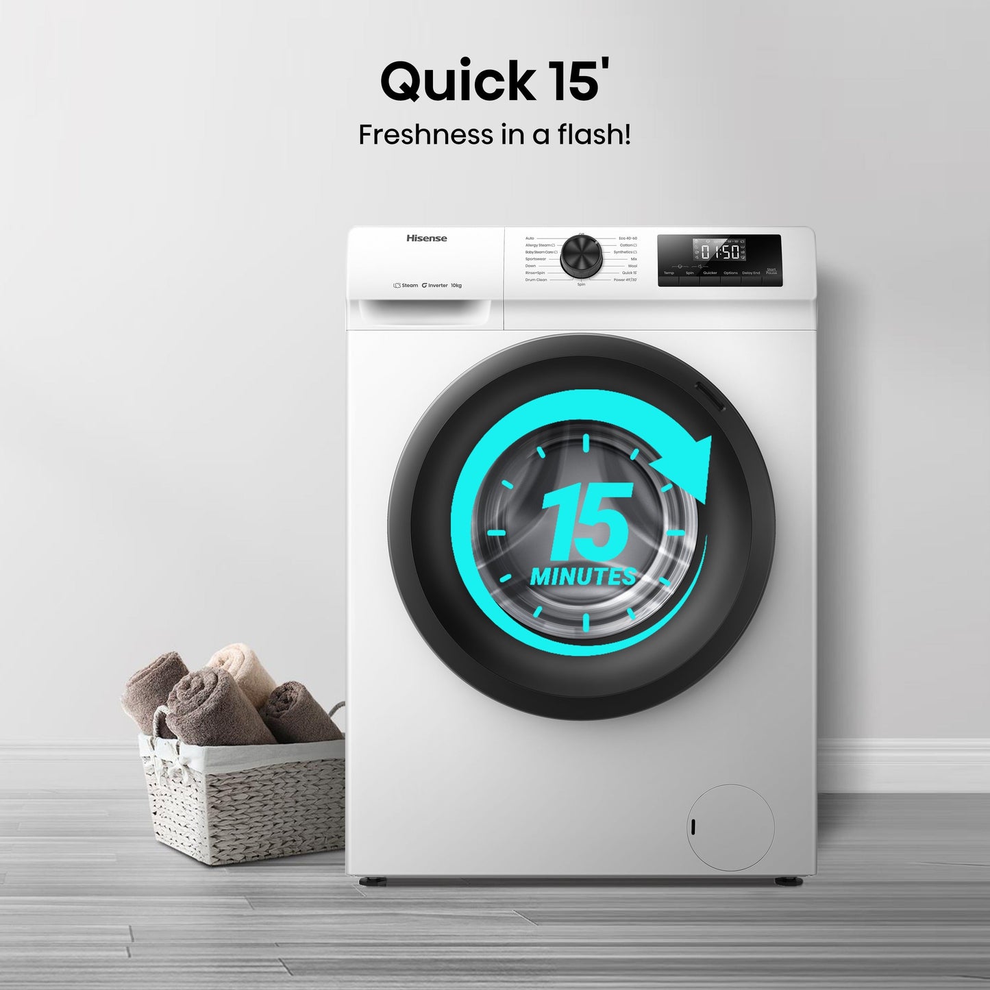 Hisense 1Q Series WF1Q1041BW 10kg 1400 Spin Front Load Washing Machine White - A Rated