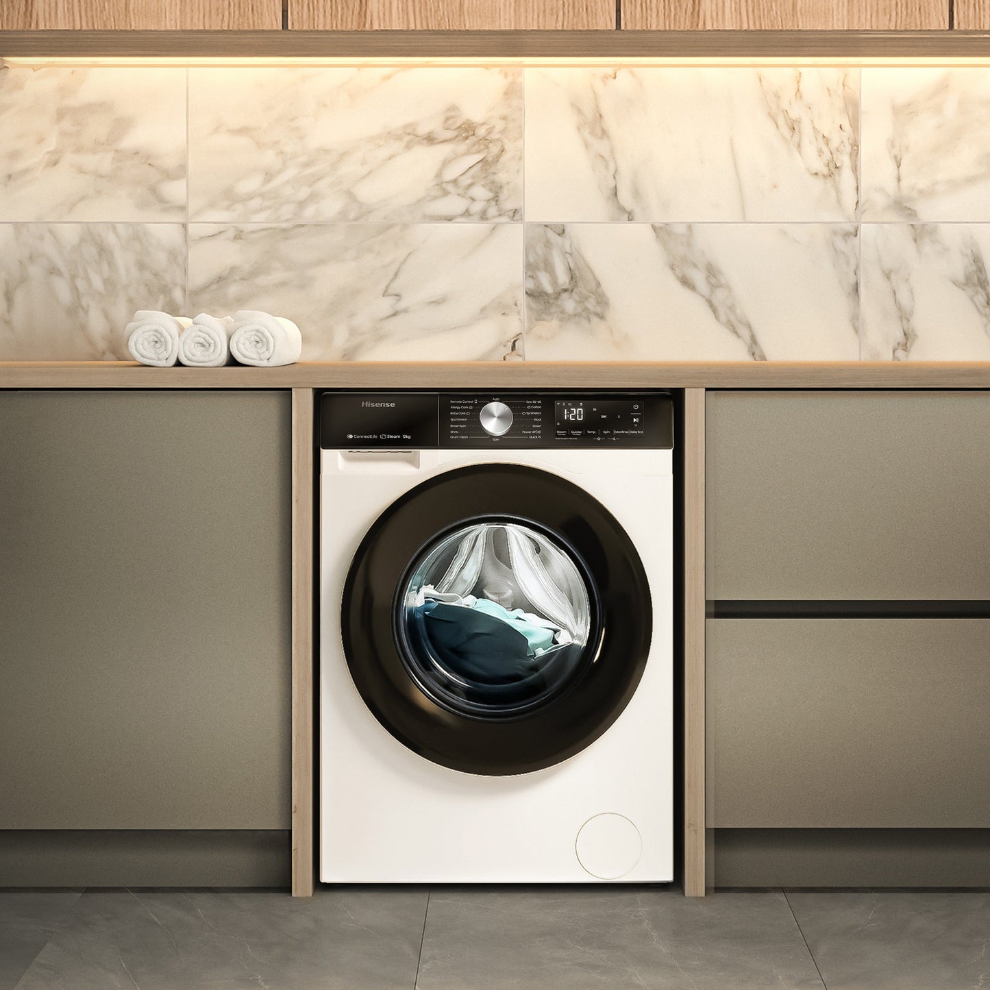 Hisense 3S Series WF3S1243BW3 WiFi-enabled 12kg 1400 Spin Washing Machine White - A Rated
