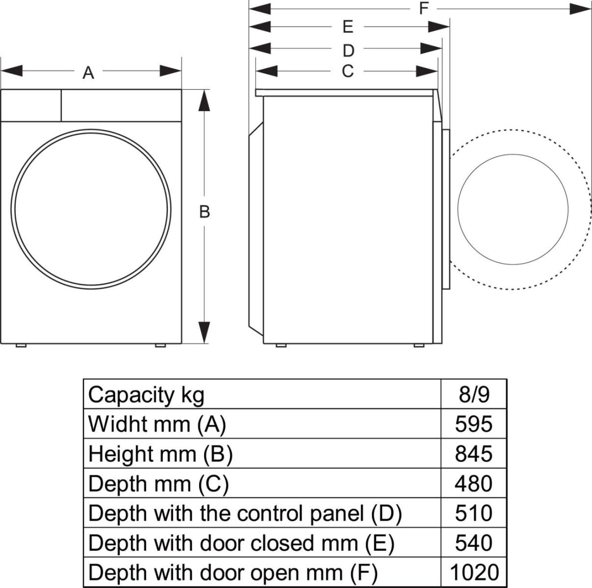 Hisense 3S Series WF3S8043BB3 WiFi-enabled 8kg 1400 Spin Washing Machine Black - A Rated