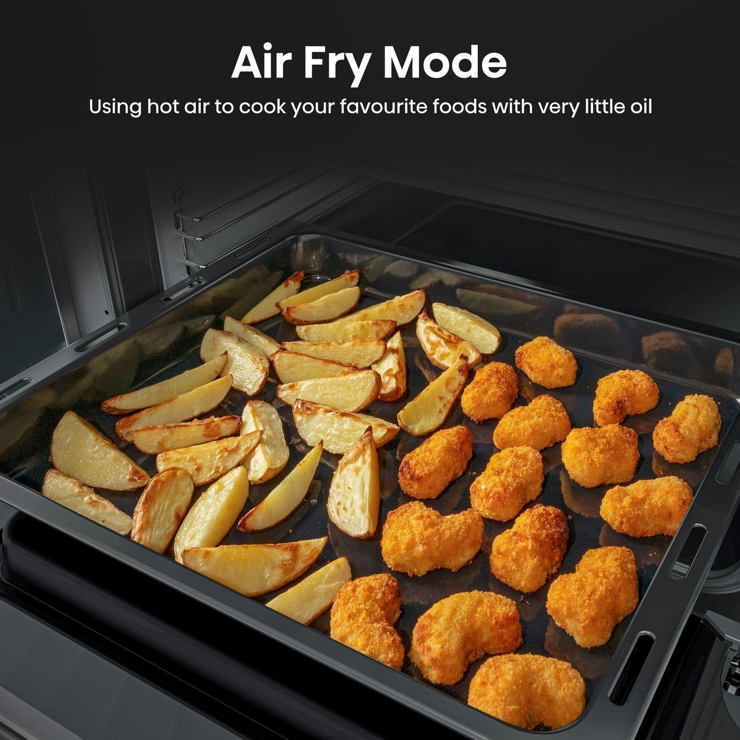 Hisense HDCEC5C10B 50cm Double Oven Electric Cooker with Ceramic Hob Black - A Rated