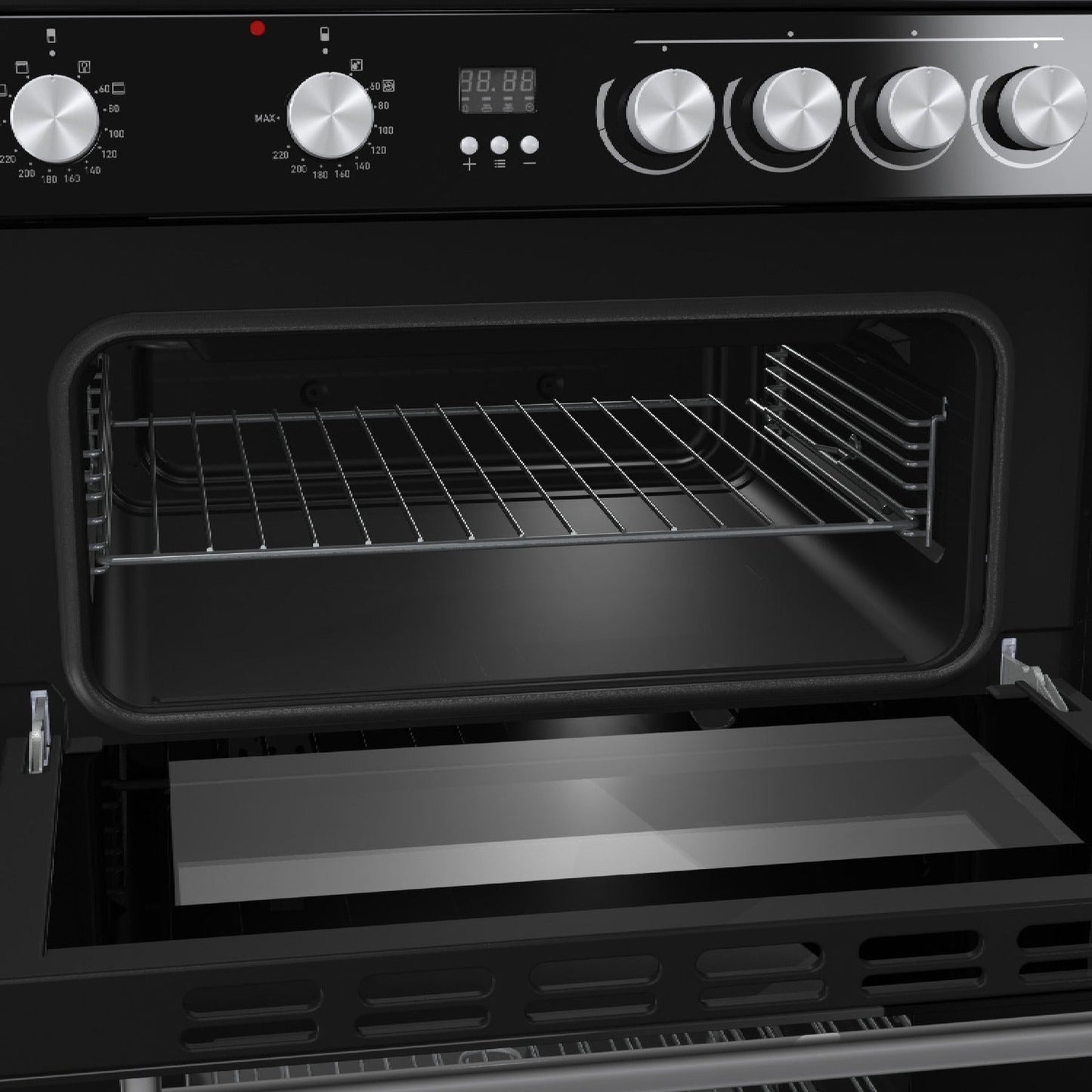 Hisense HDE3211BBUK 60cm Double Oven Electric Cooker with Ceramic Hob Black - A+ Rated