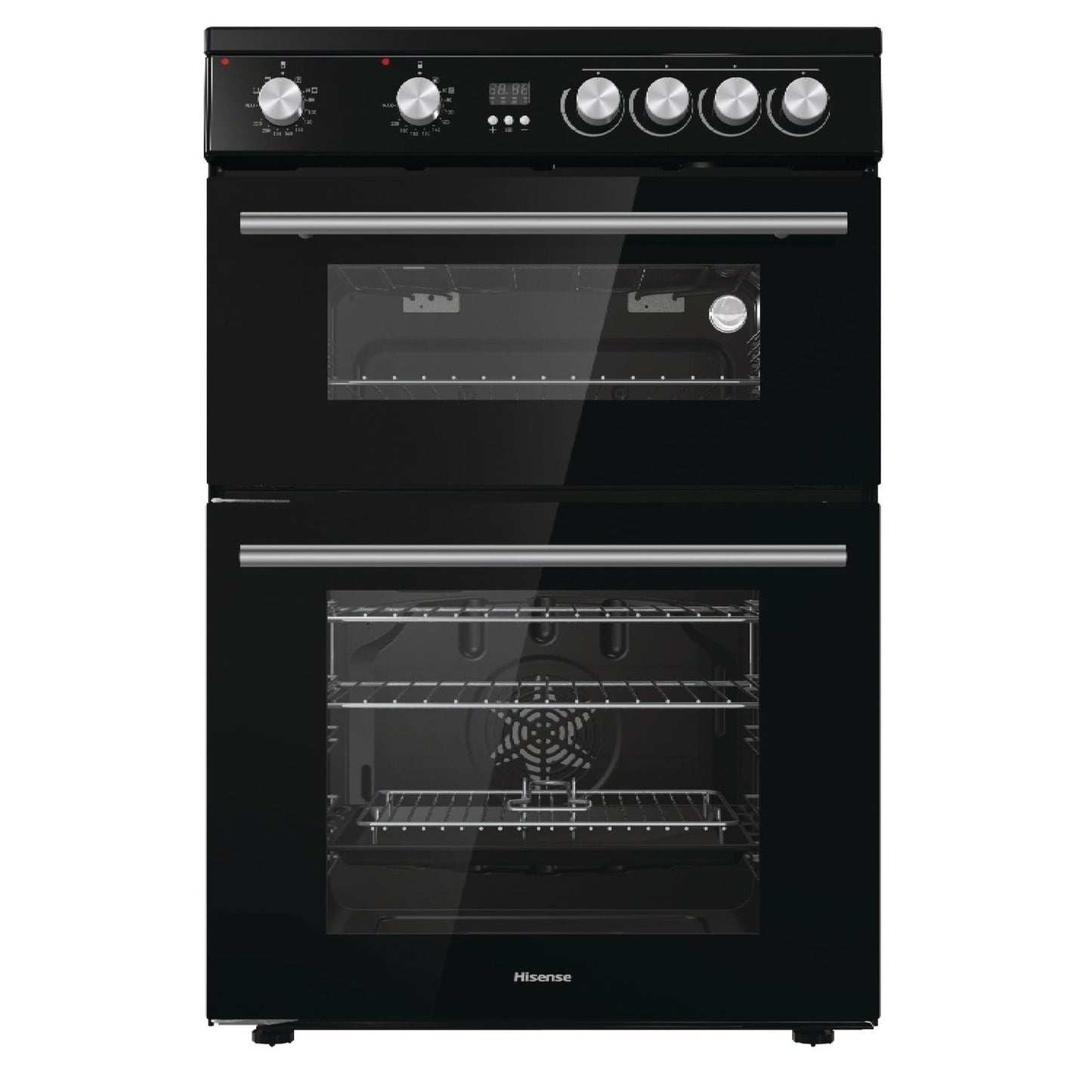 Hisense HDE3211BBUK 60cm Double Oven Electric Cooker with Ceramic Hob Black - A+ Rated