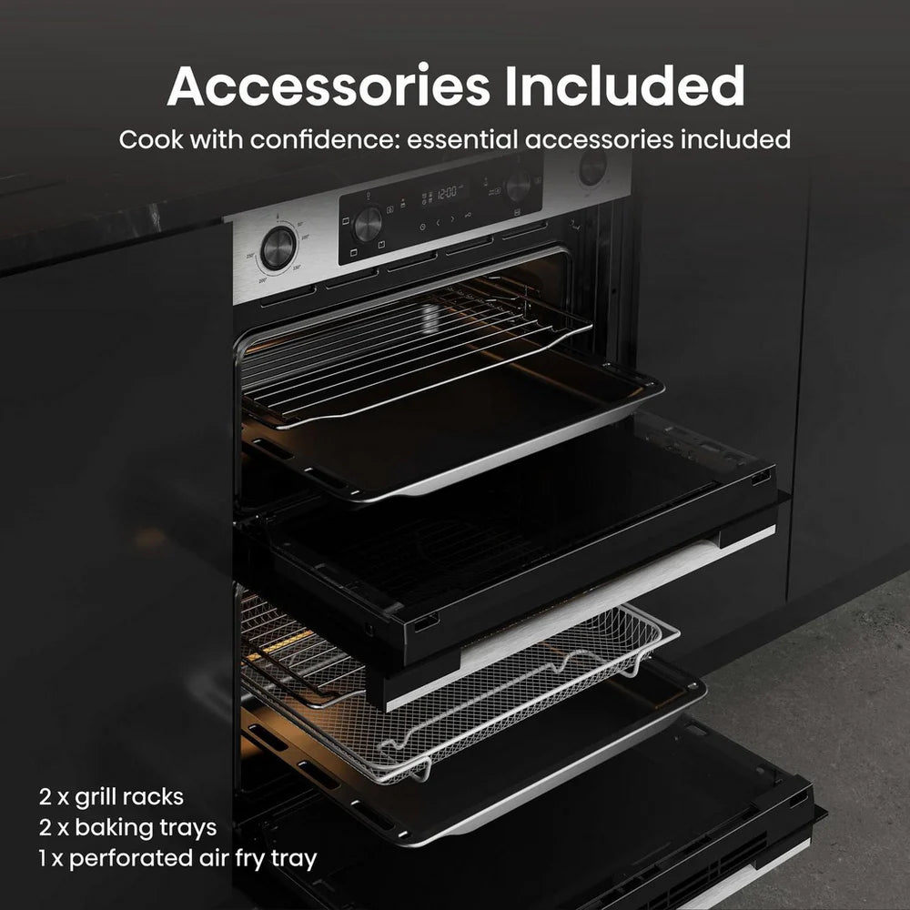 Hisense Hi6 BUD714221CX 54/38L Built Under Electric Double Oven Stainless Steel - A Rated