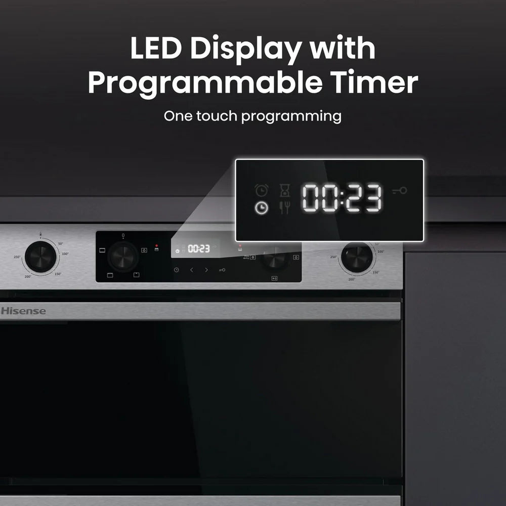 Hisense Hi6 BUD714221CX 54/38L Built Under Electric Double Oven Stainless Steel - A Rated