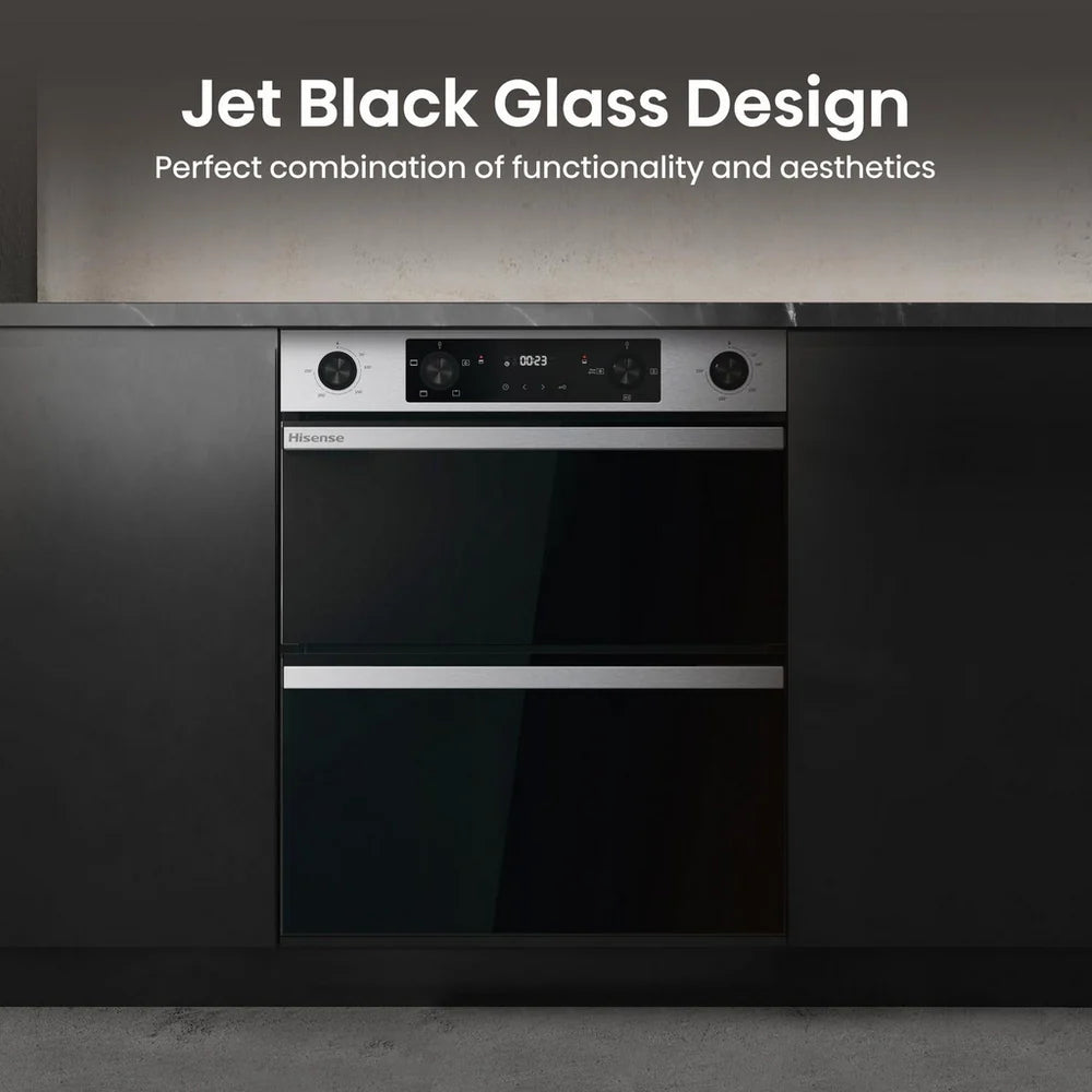 Hisense Hi6 BUD714221CX 54/38L Built Under Electric Double Oven Stainless Steel - A Rated