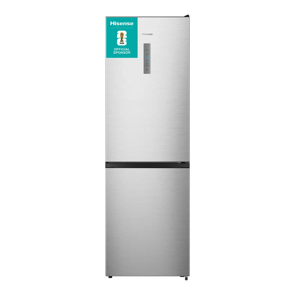Hisense RB395N4BCE 60/40 Total No Frost Fridge Freezer Stainless Steel - E Rated