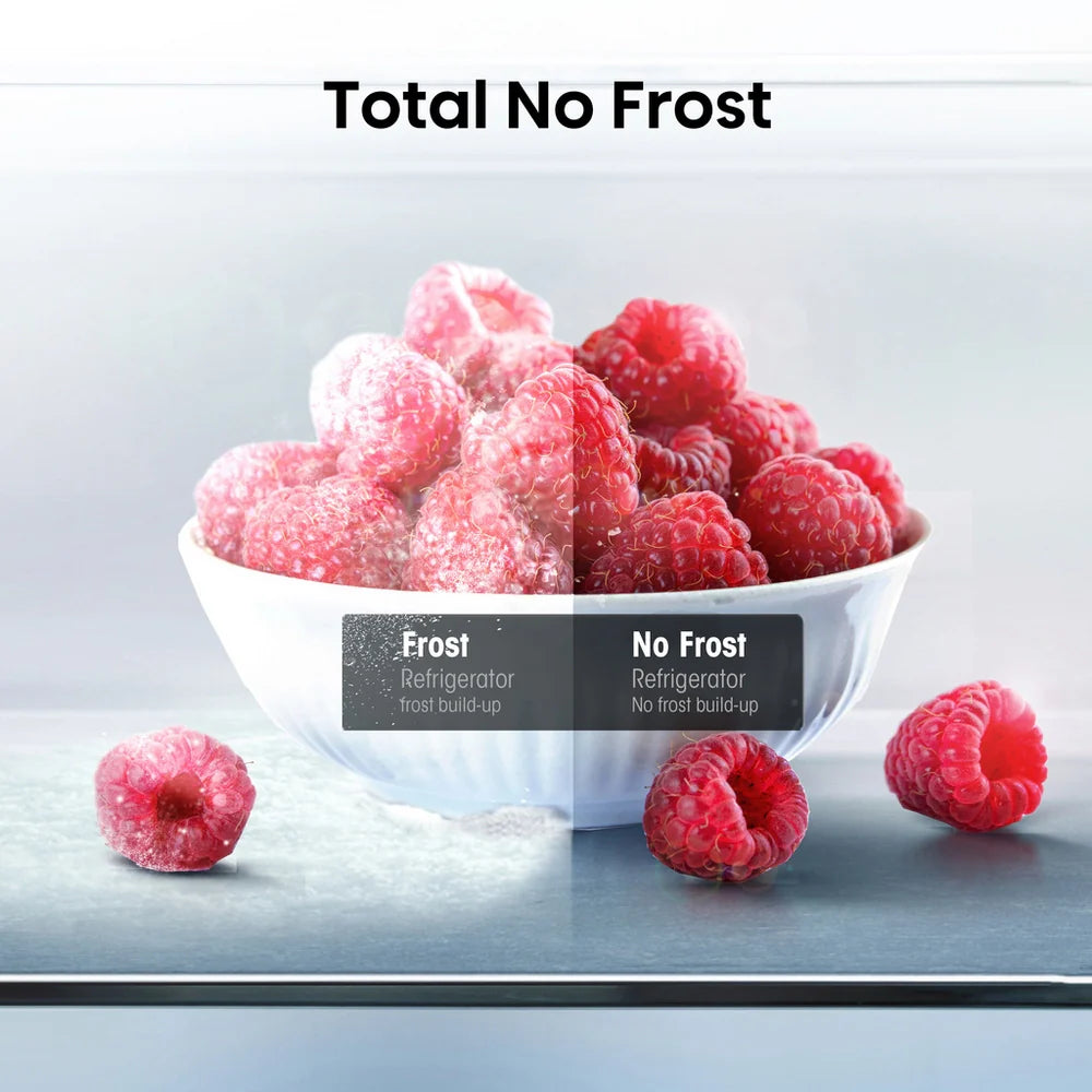 Hisense RB395N4BCE 60/40 Total No Frost Fridge Freezer Stainless Steel - E Rated