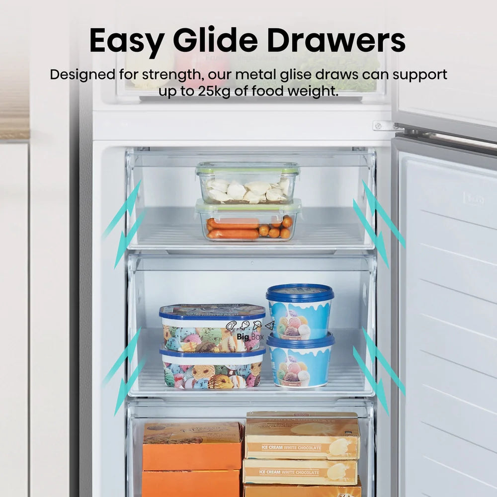 Hisense RB395N4BCE 60/40 Total No Frost Fridge Freezer Stainless Steel - E Rated
