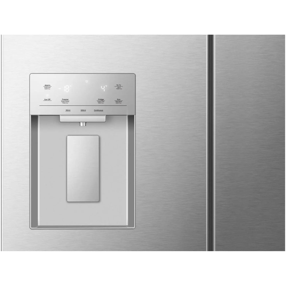 Hisense RF815N4SESE Freestanding Total No Frost Plumbed American Fridge Freezer Stainless Steel