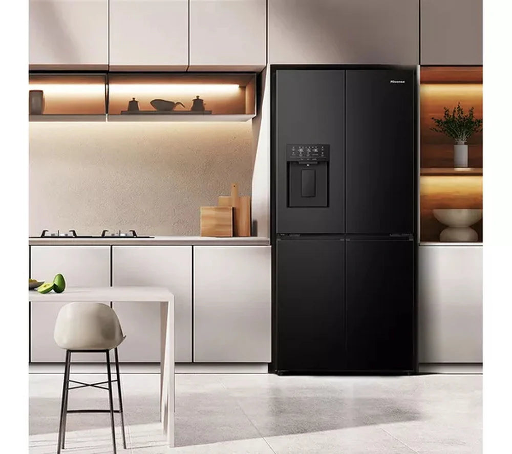 Hisense RQ5P470SYFD PureFlat Non-Plumbed Total No Frost American Fridge Freezer Black