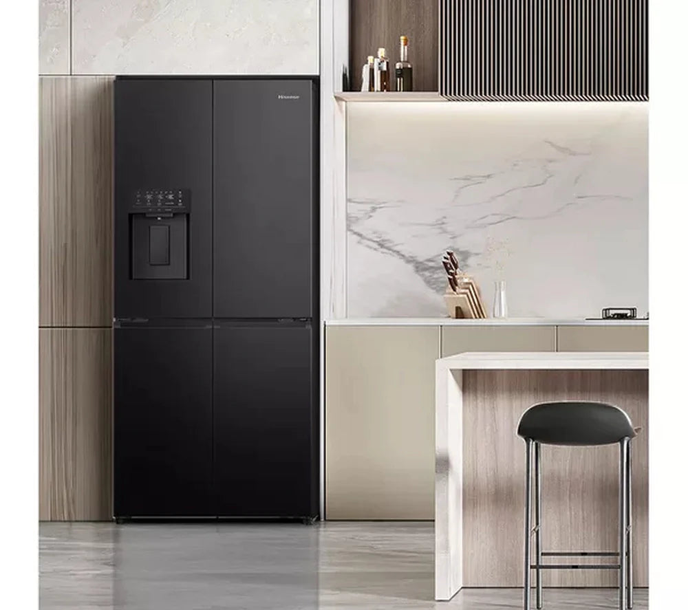 Hisense RQ5P470SYFD PureFlat Non-Plumbed Total No Frost American Fridge Freezer Black