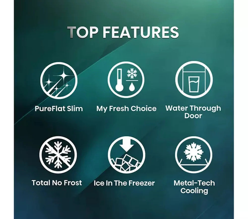 Hisense RQ5P470SYFD PureFlat Non-Plumbed Total No Frost American Fridge Freezer Black