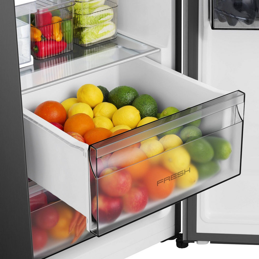 Hisense RS5P528STBE PureFlat Non Plumbed Total No Frost American Fridge Freezer Black