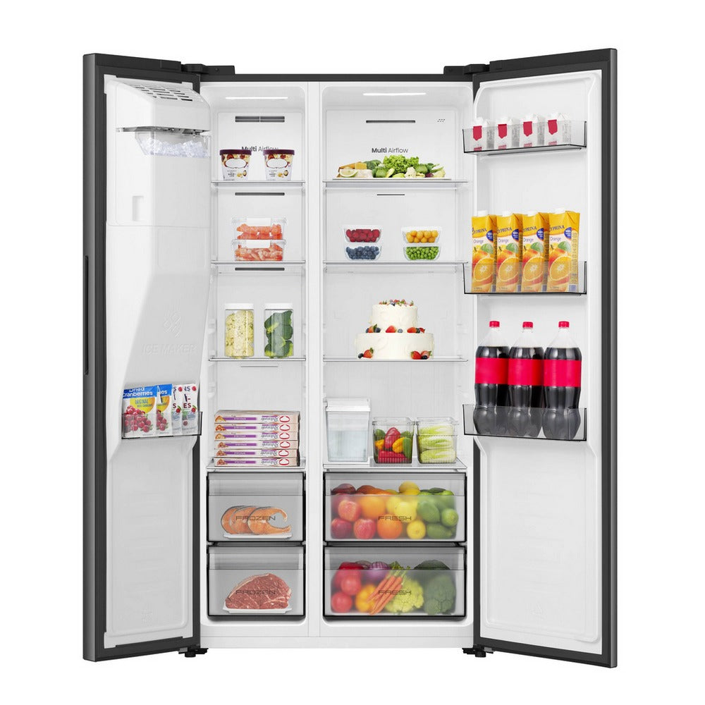 Hisense RS5P528STBE PureFlat Non Plumbed Total No Frost American Fridge Freezer Black