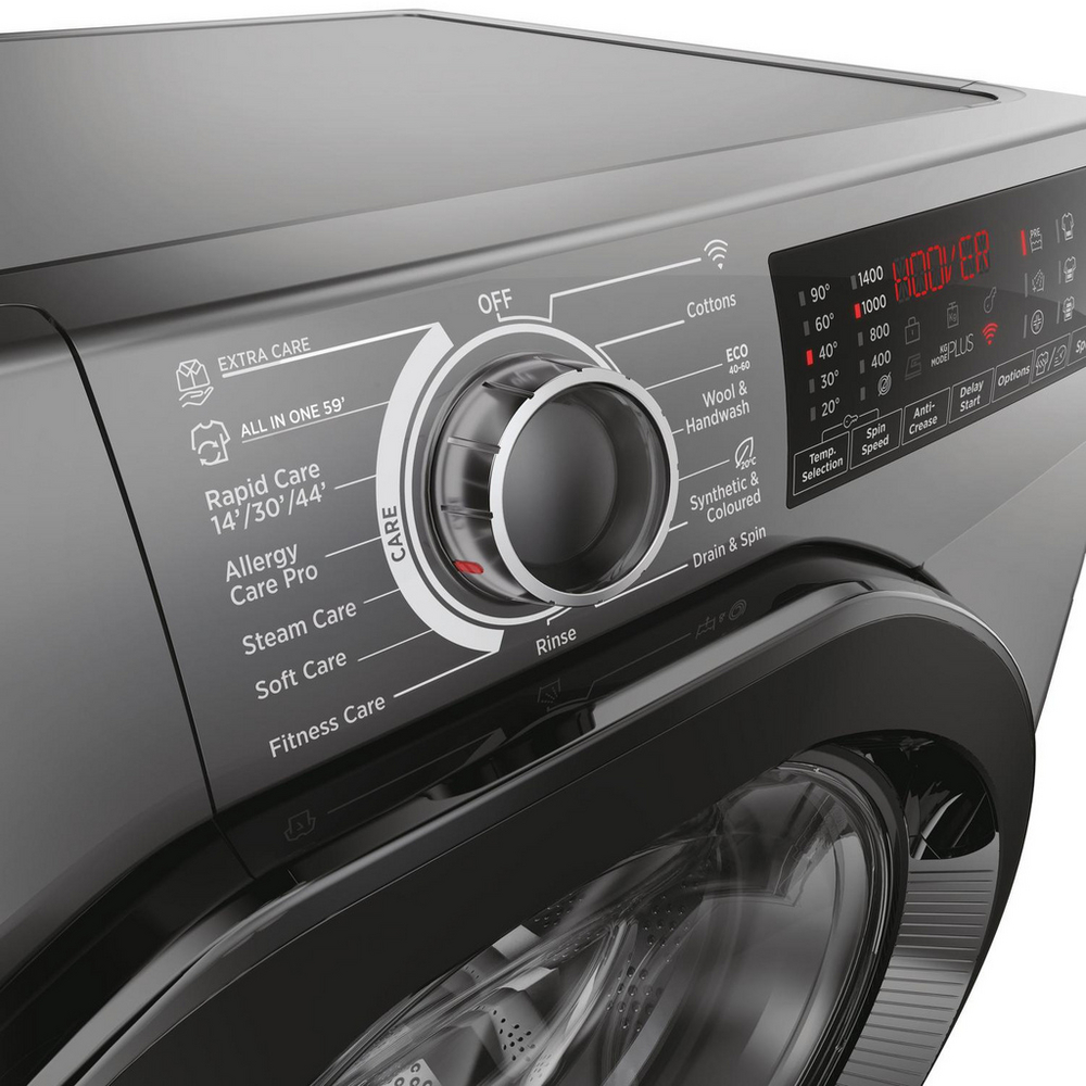 Hoover H3WPS496TAMBR68 H-Wash 350 9kg 1400 Spin Front Loading Washing Machine Graphite